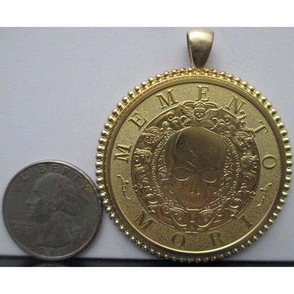 Memento Mori Carpe Diem skull coin/pendant Double Sided Two Necklaces in One - Picture 5 of 5